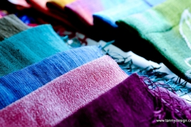 Triple color silk scarf